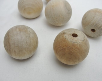 6 Wooden ball knob 1" (1 inch ball knob) solid wood