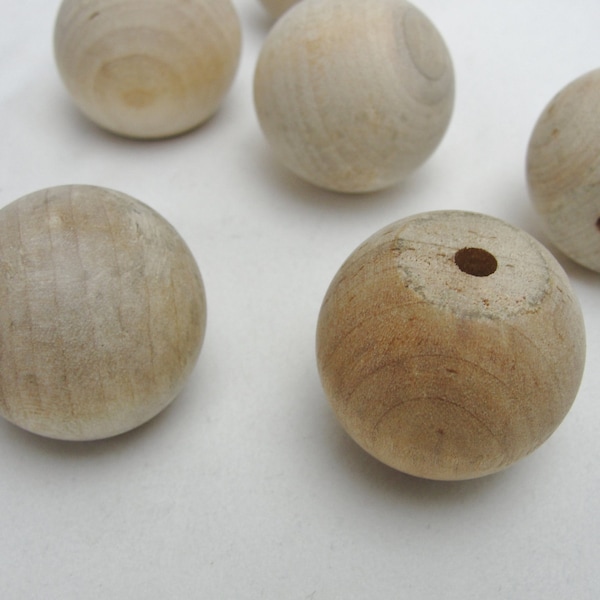 6 Wooden ball knob 1" (1 inch ball knob) solid wood