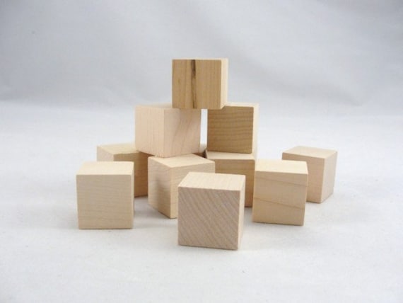 Small Wooden Cube, One Inch Unfinished Wooden Cube, 1 Unfinished