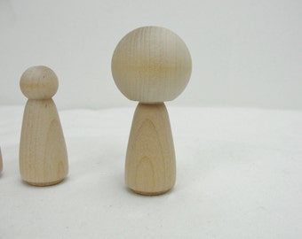 Kokeshi doll, kokeshi style doll, wooden kokeshi doll set of 6