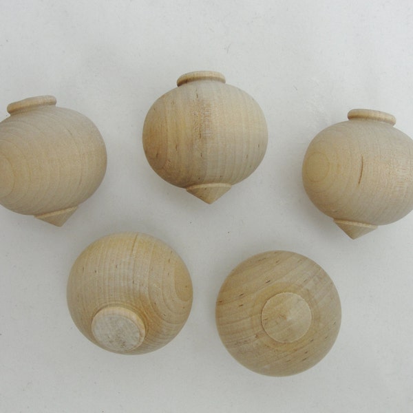 Wooden turned ornament, diy wooden ornament, paint your own ornament, set of 5