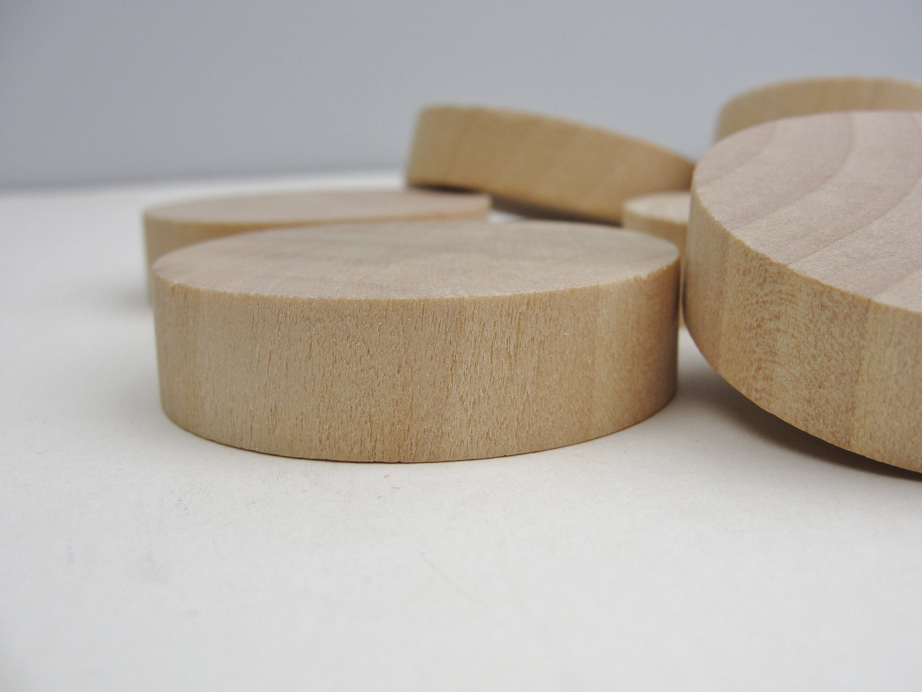 6 Chunky Wooden Circles 2 Inch 2 Wide 1/2 Thick Unfinished 