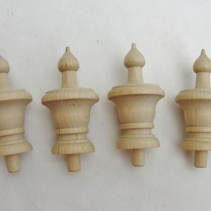 Wooden flame finial set of 4 image 1