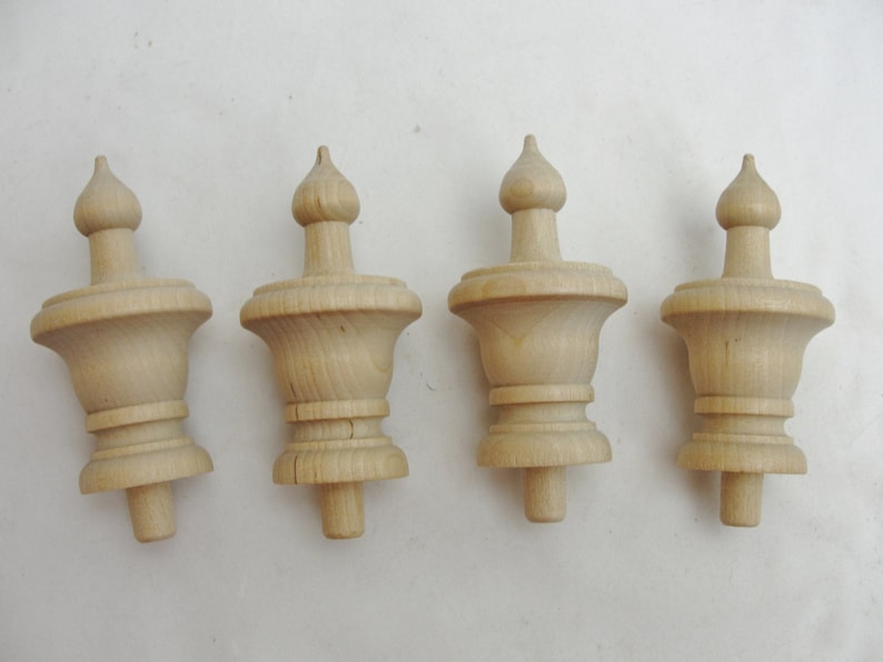 Wooden flame finial set of 4 image 1