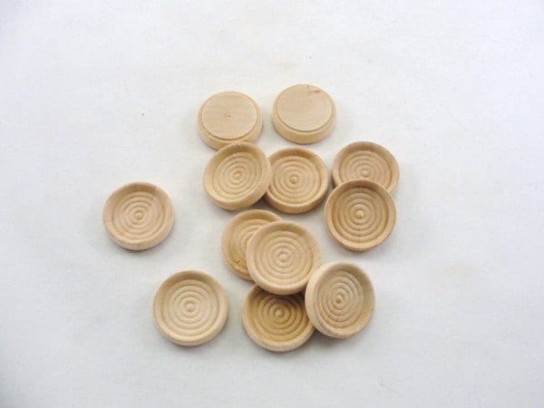 Wooden checkers unfinished diy set of 12 or 24, you choose