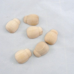 Wooden lady bug choose between unfinished or painted red 1" long set of 6