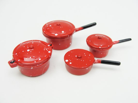 Dollhouse Miniatures Cooking Pan Cookware Painted Rooster