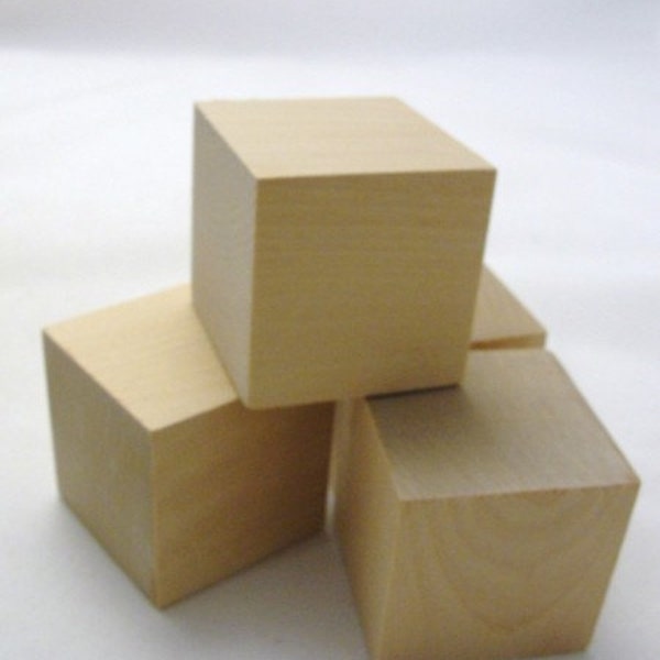 2 inch wooden cube, 2" unfinished wooden block, unfinished wood cube, Choose your quantity
