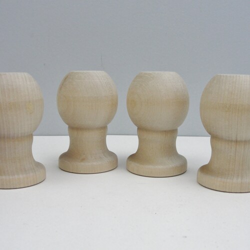 Wooden Finial Set of 4 Etsy