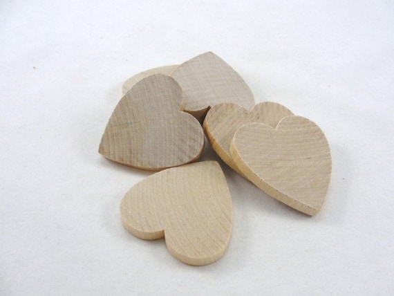 6 Wooden Hearts 2 Inch (2