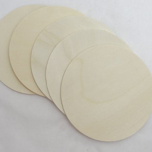 5 large Wooden 4" Circles, 4 inch wooden disc, 1/8" thick unfinished DIY