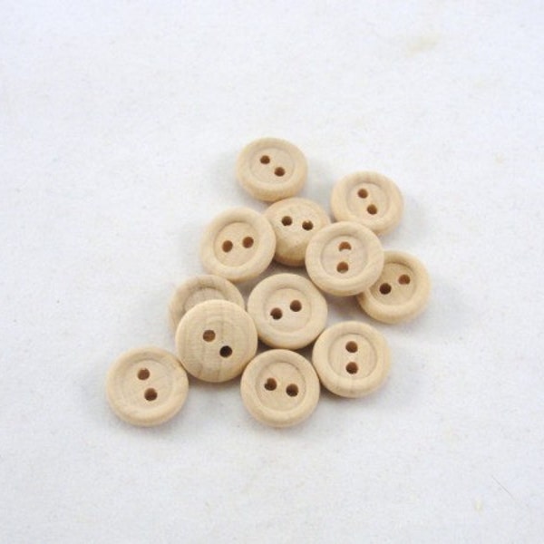 Small Wooden buttons 1/2 inch unfinished DIY