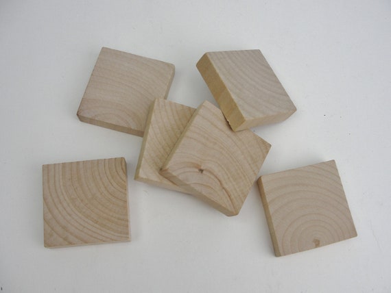 6 Chunky Wooden Squares 2 Inch 2 Wide 1 2 Thick Etsy Uk