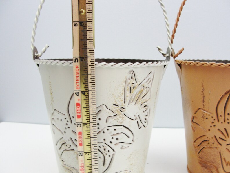 Small Metal Buckets With Flower and Butterfly Cut Out choose Etsy