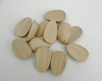 Split Robin eggs 1 3/8" x 7/8", small egg half, wood egg half, set of 12