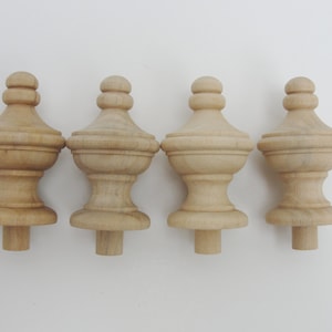 Wooden finial set of 4 image 3