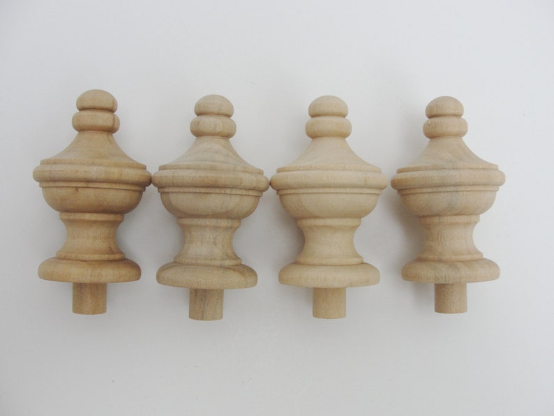 Wooden finial set of 4 image 3