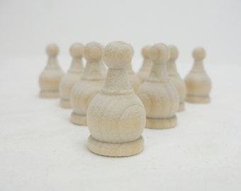 Wooden Game piece pawn set of 10