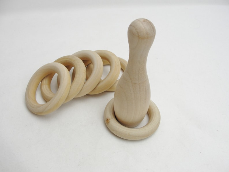 DIY bowling game, wooden bowling pins image 5