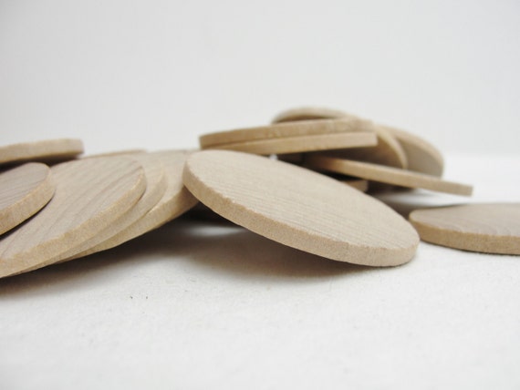 25 Wooden Circles, 1.75 Inch Wooden Disc, Wooden Disk 1 3/4 X 1/8 Thick  Unfinished DIY 