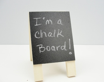 Miniature wood chalkboard easel