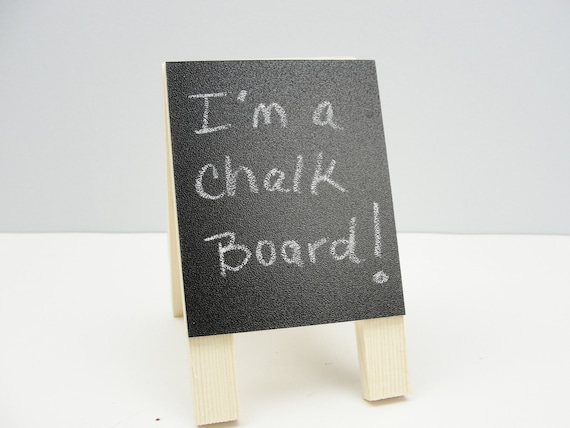 Miniature wood chalkboard easel