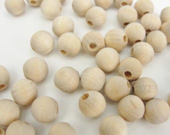 Wooden bead, 1/4" (.25") 8mm unfinished