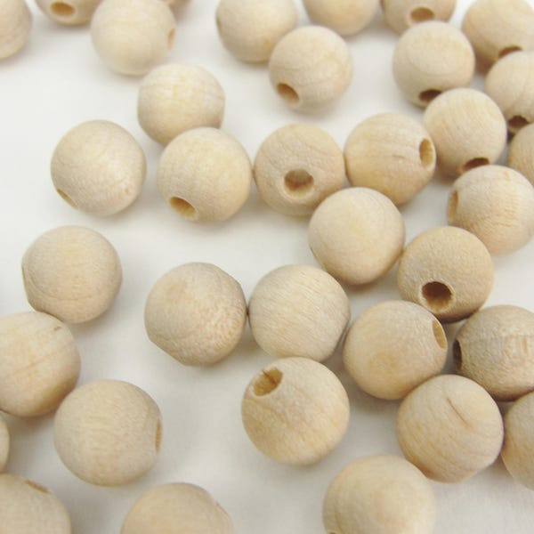 Wooden bead, 1/4" (.25") 8mm unfinished