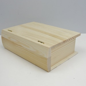 Wooden book box, hidden treasure book