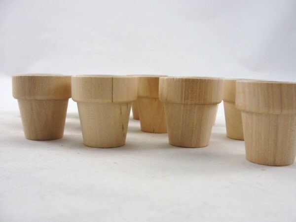 Wooden flower pot 1 5/16", 3.33 cm flower pot, set of 12