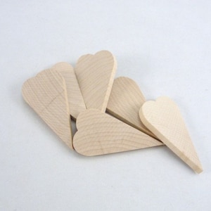 6 Wooden primitive heart 2 3/4 inch 2.75 tall 3/16 thick unfinished wood hearts image 1