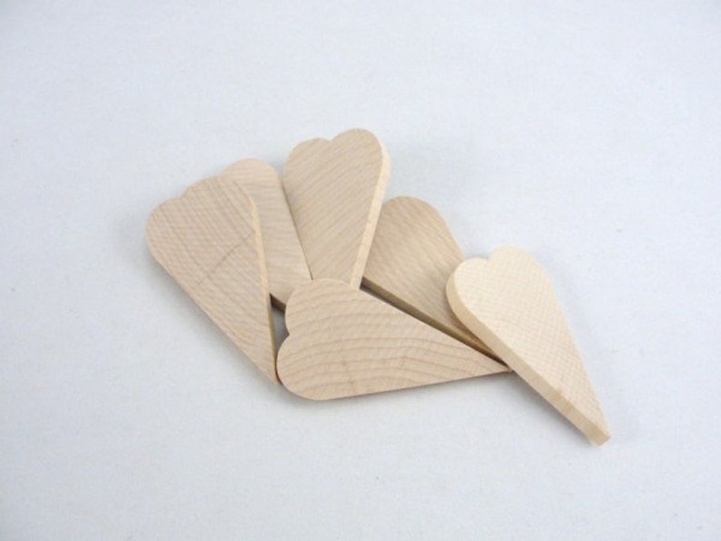 6 Wooden primitive heart 2 3/4 inch 2.75 tall 3/16 thick unfinished wood hearts image 1