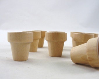 Wooden flower pot 1 1/16", 2.7 cm flower pot, set of 12