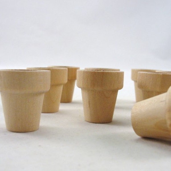 Wooden flower pot 1 1/16", 2.7 cm flower pot, set of 12