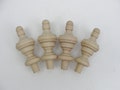 Small wooden finial set of 4