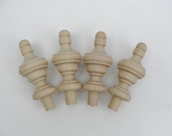 Small wooden finial set of 4