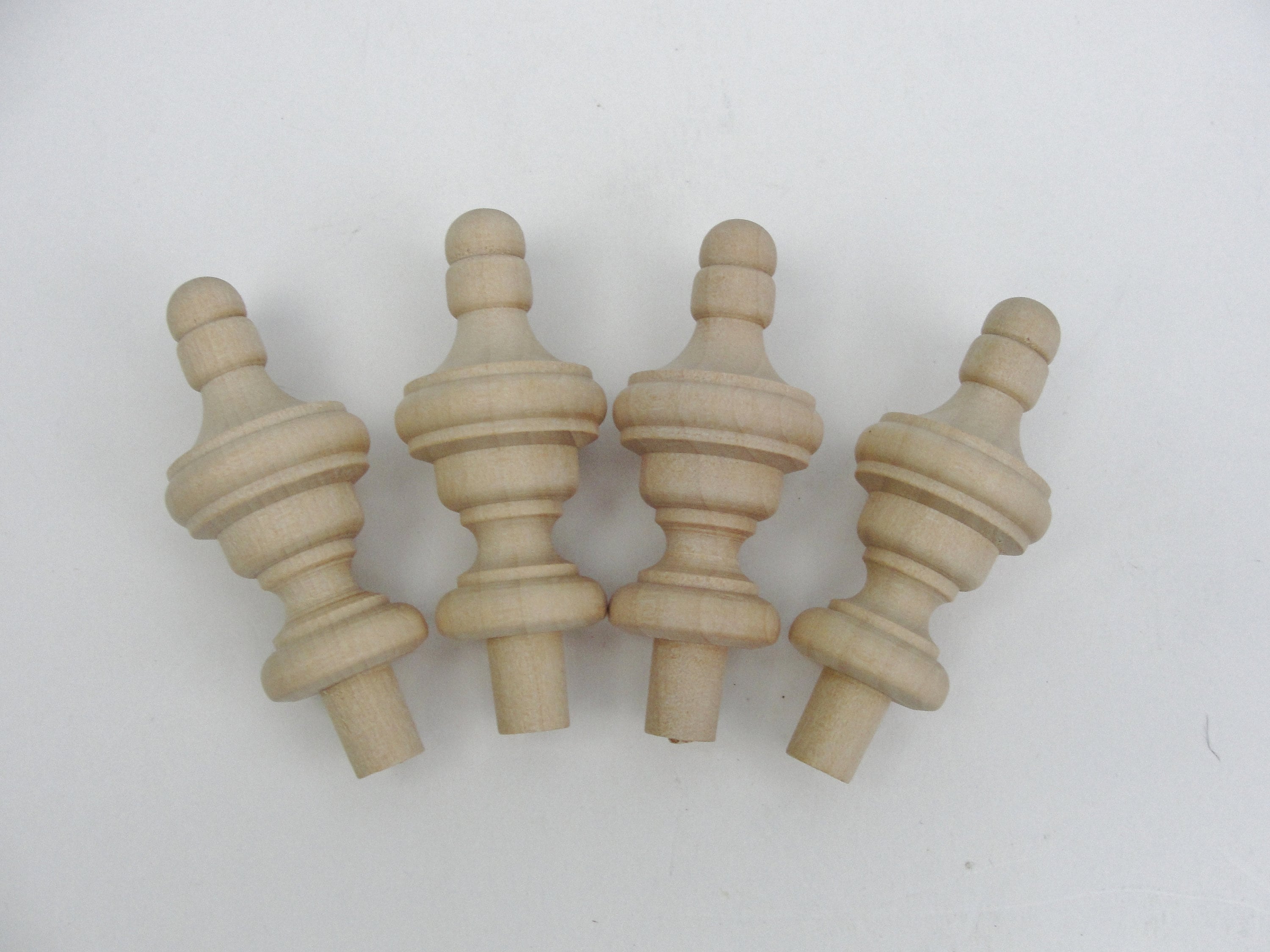 Small wooden finial set of 4