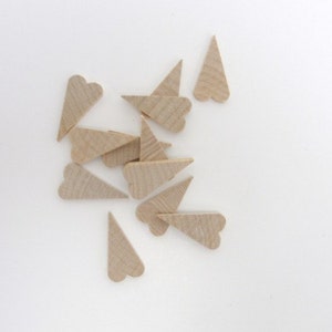 12 Small primitive wooden heart 1 inch (1") tall 1/8" thick DIY unfinished wood hearts