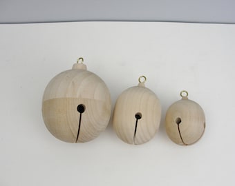 Wooden jingle bell choose your size from 3 available sizes