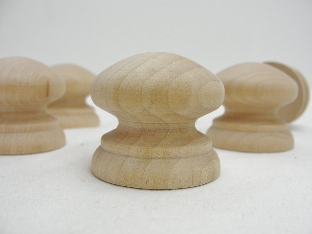 6 Wooden British Knob 1.5 1 1/2, Wood Drawer Knob Etsy