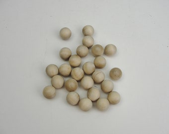 Wooden ball 1/2" solid wood set of 25