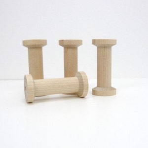 Wooden spool 2.75 tall set of 4, wood spools image 1