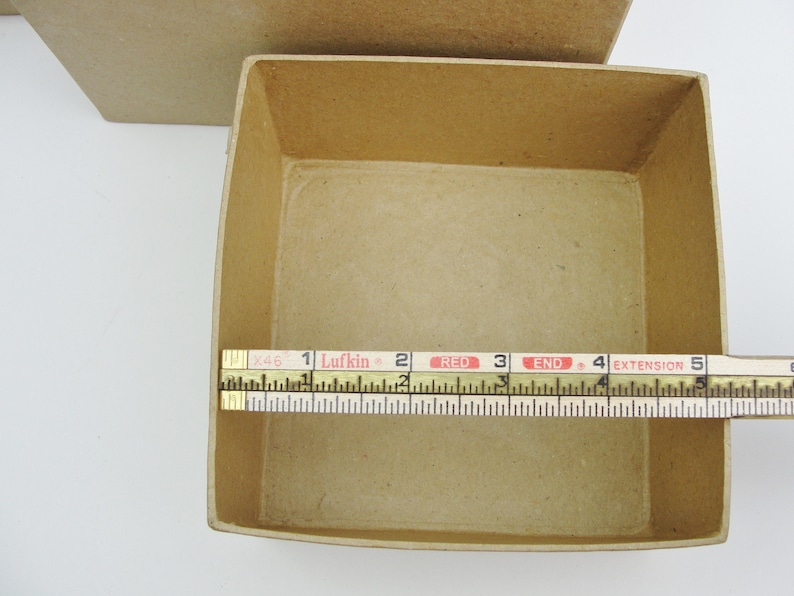 Paper mache square stacking boxes set of 2 7 and 5