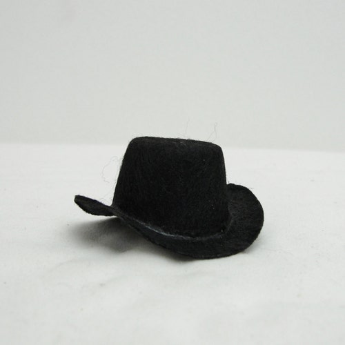 2" Miniature Dollhouse Black Cowboy Hat 