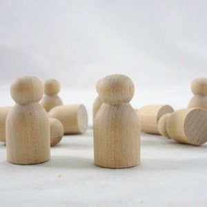 Wooden baby mini peg people unfinished DIY set of 12
