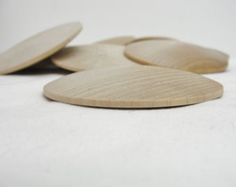 12 Large wooden domed disks 2 7/8", wooden Circle, domed disc, 7/16" thick unfinished DIY