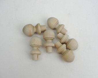 Small acorn top finial set of 6