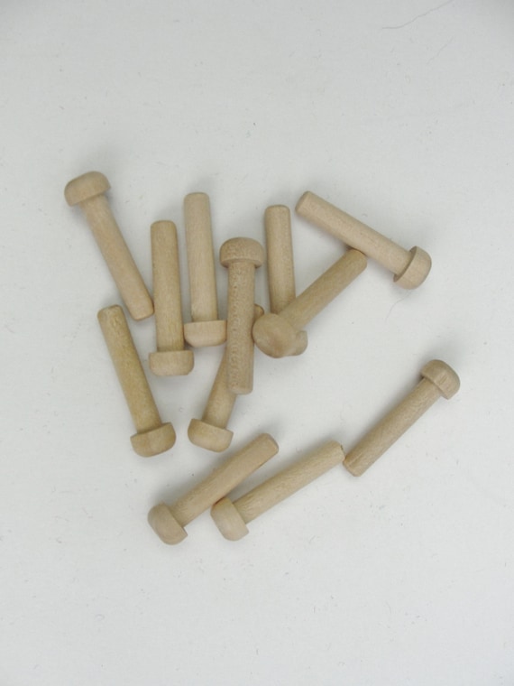 Short Wooden Peg 1 1/4 Toy Axle Unfinished DIY Set of 12 Etsy