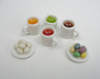 Easter miniatures choose colored eggs, chocolate bunnies, or an egg coloring set