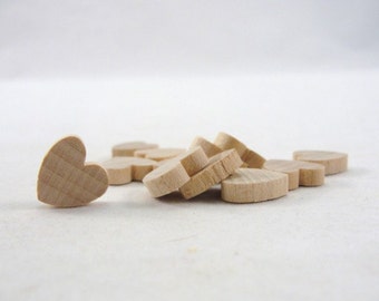 12 Wooden hearts 1/2 inch wide (.5") 1/8" thick unfinished wood hearts diy